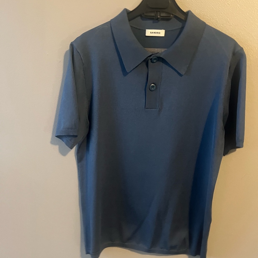 AND Blue Polo Shirt Classic Knit